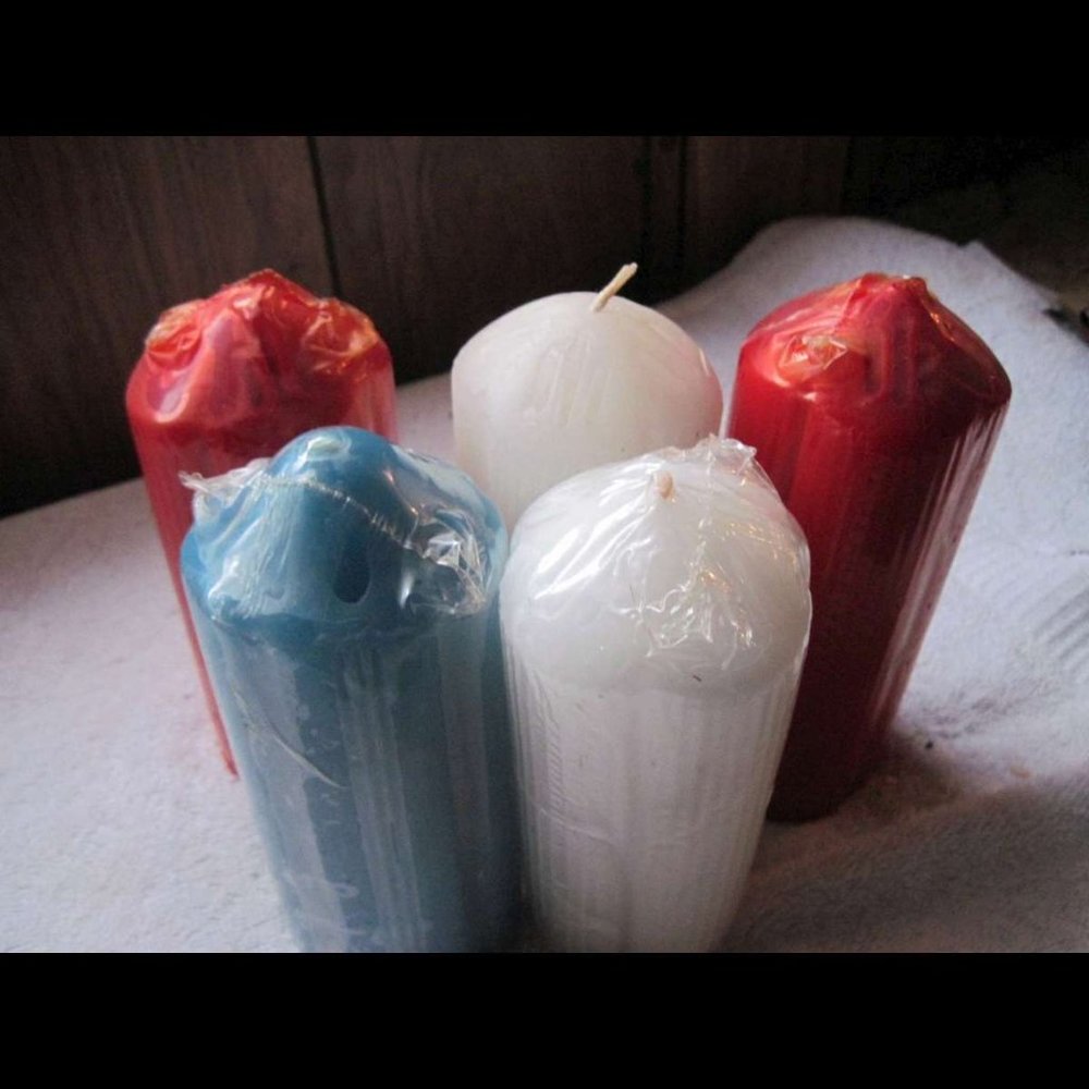 Hollow Design Center Red White Blue Tiara Candles Patriotic Memorial National